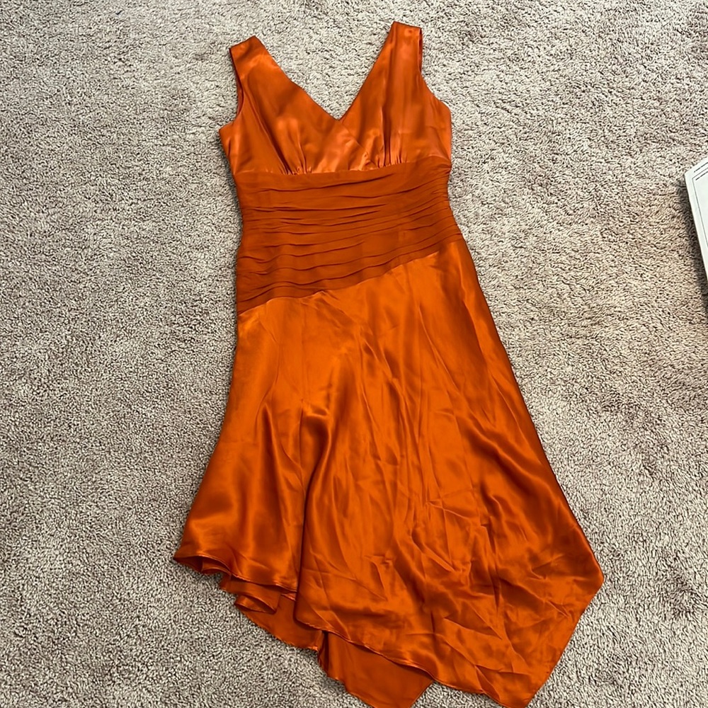 Donna Rico New York Orange Silk Dress Size 6